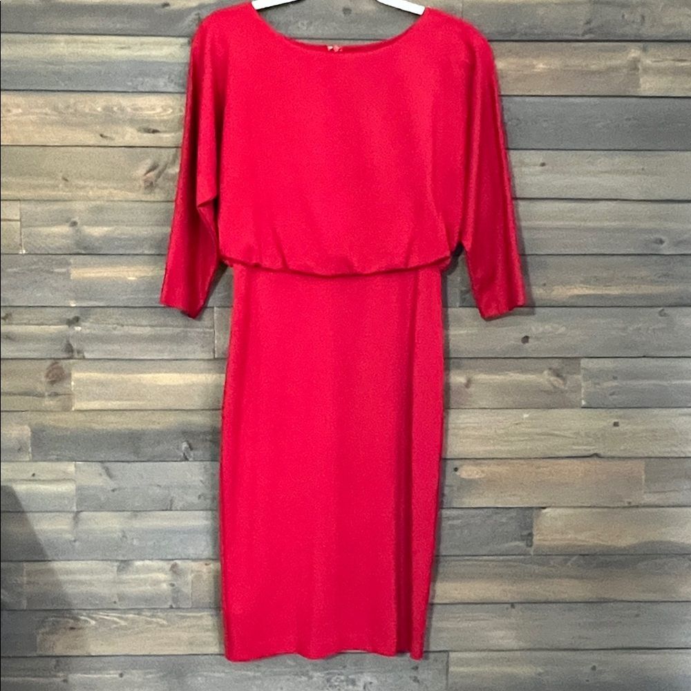 New J.MCLAUGHLIN Tinley 3/4 Sleeve Sheath Dress Size XS in Red - Picture 6 of 14
